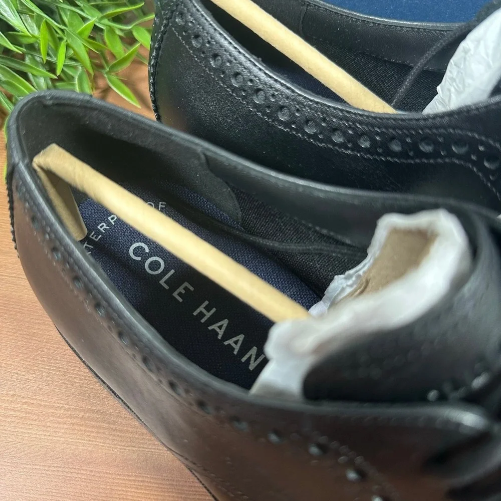 Cole Haan Men's Modern Essentials Wingtip Oxford Shoes Black Size 9